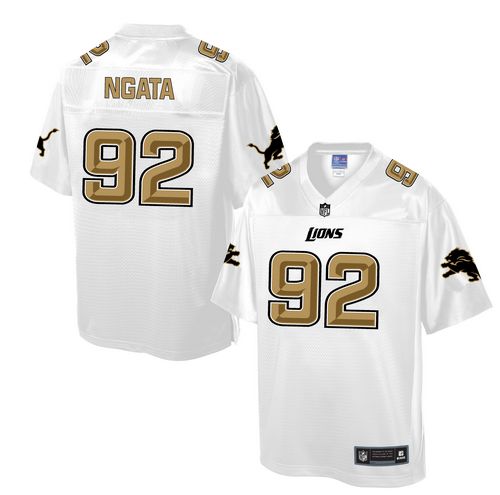 Men's Game Haloti Ngata Nike Jersey White - #92 Pro Line Fashion NFL Detroit Lions